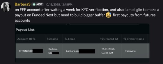 Payout screenshot